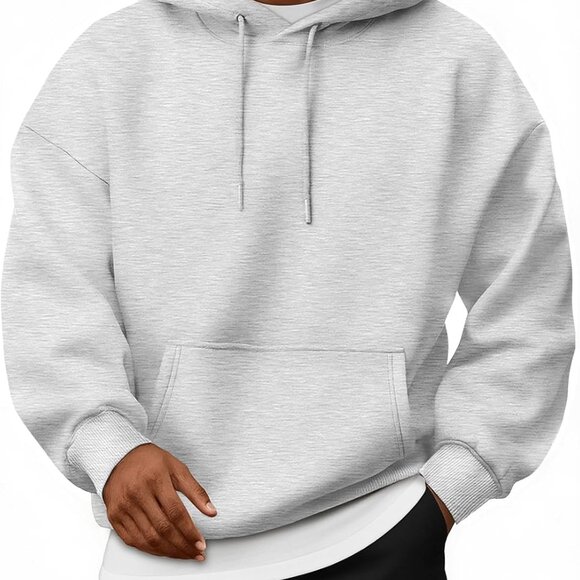 Luxurious Men´s Grey Oversized Hoodie - Soft Fleece...